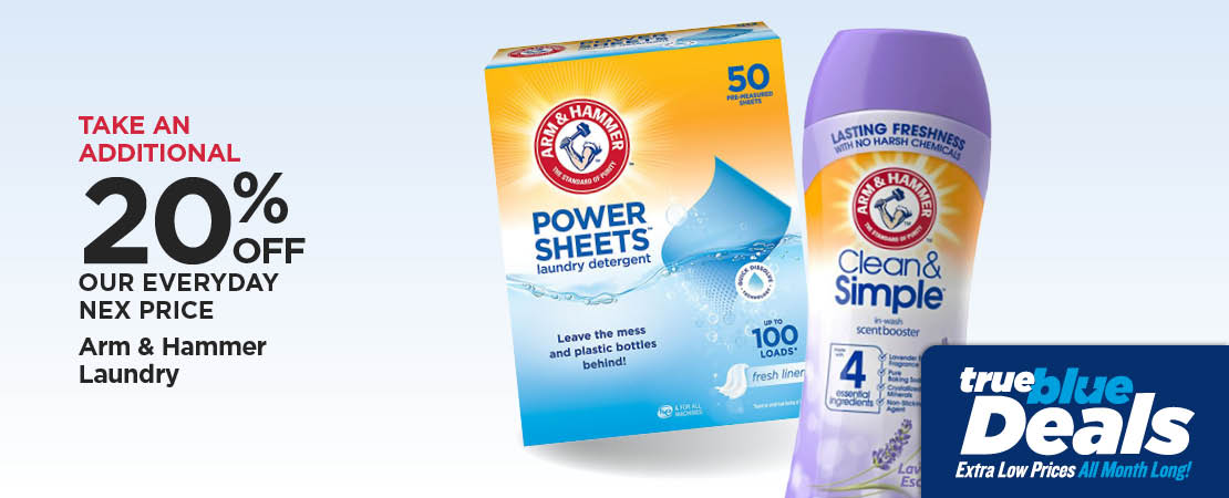 Take An Additional 20% Off Our Everyday NEX Price Arm & Hammer Laundry
